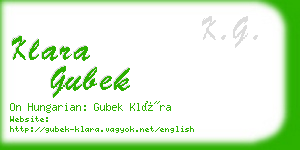 klara gubek business card